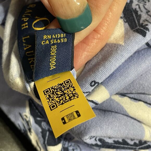 Polo Ralph Lauren Hooded Cotton Jersey Men L Blue Sailing Bear Print Long Sleeve - Picture 9 of 12